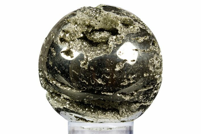 Polished Pyrite Sphere - Peru #302298
